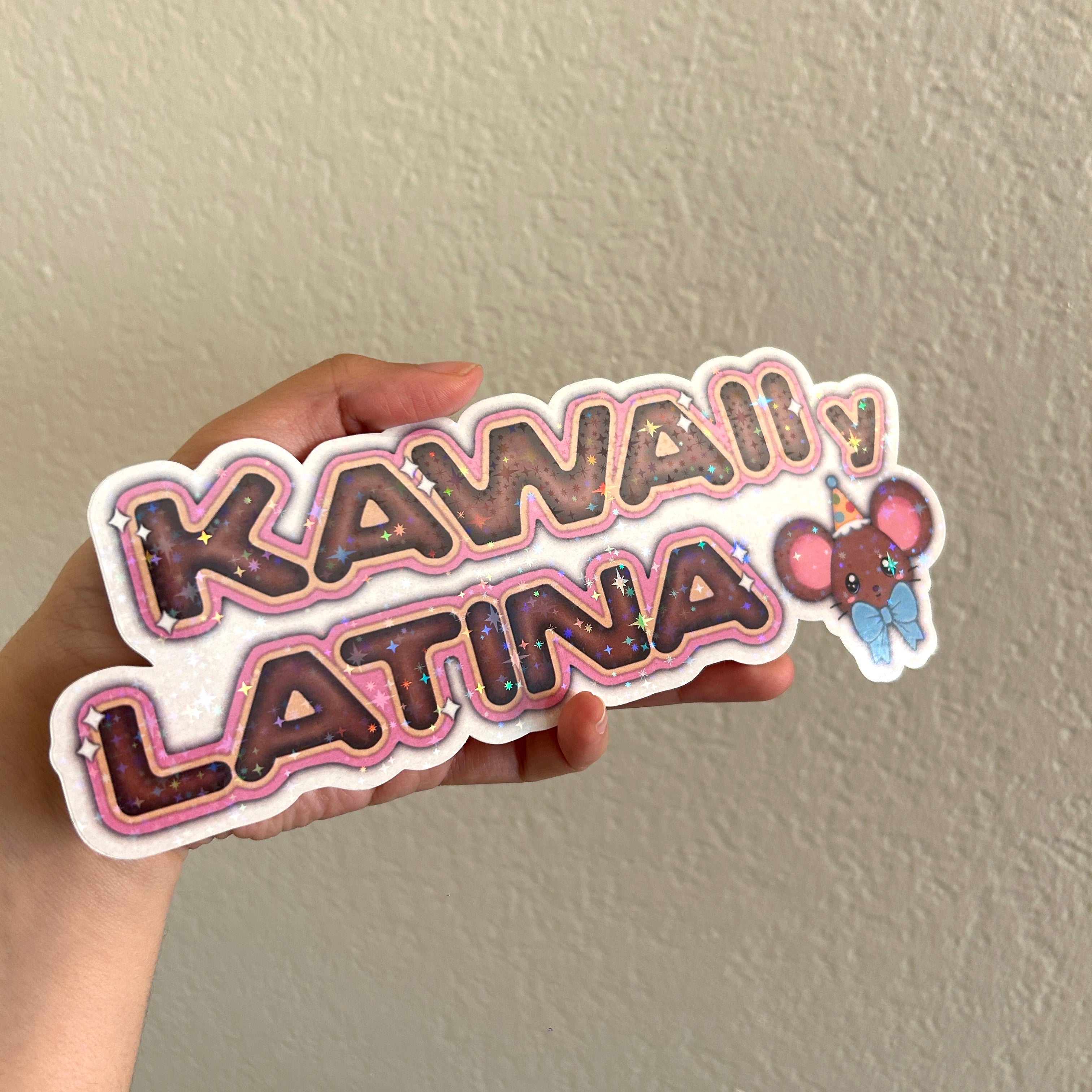 Kawaii y Latina Sparkly Sticker