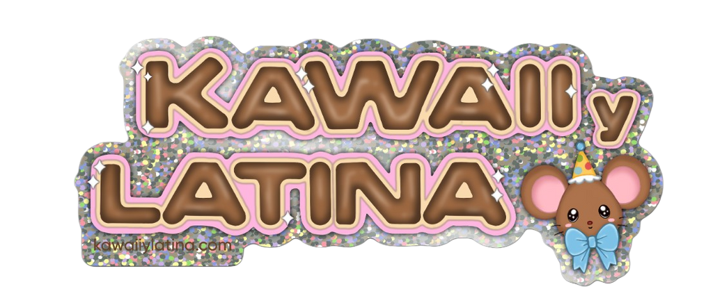 Kawaii y Latina Glitter Sticker